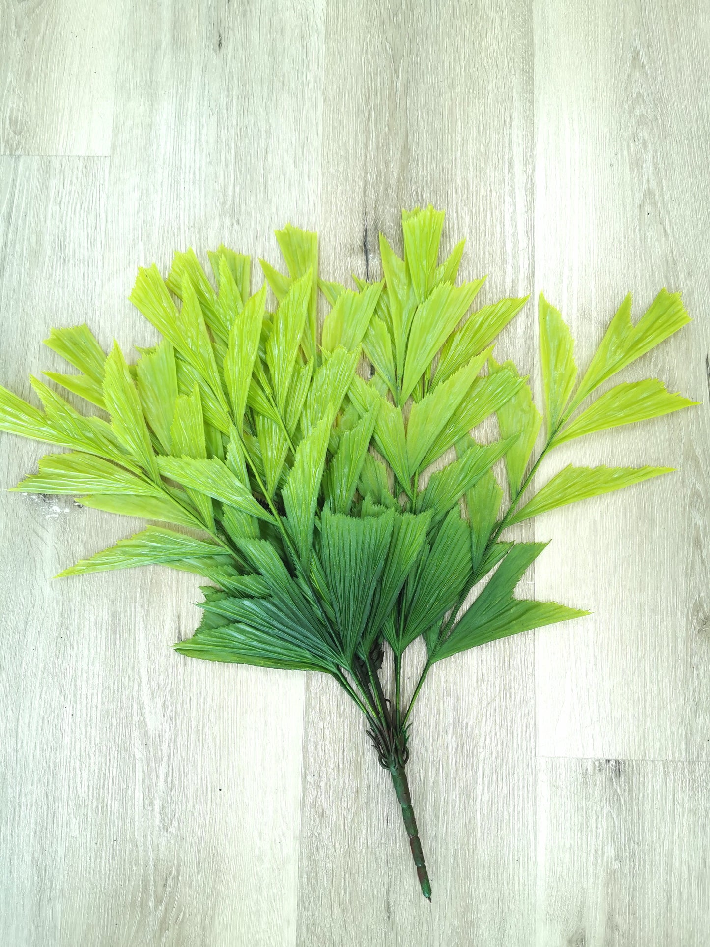 Shark tail shape greenery with colors of green, baby green and brown