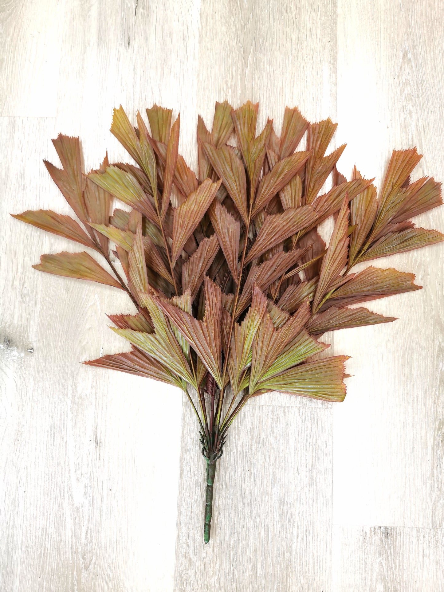 Shark tail shape greenery with colors of green, baby green and brown