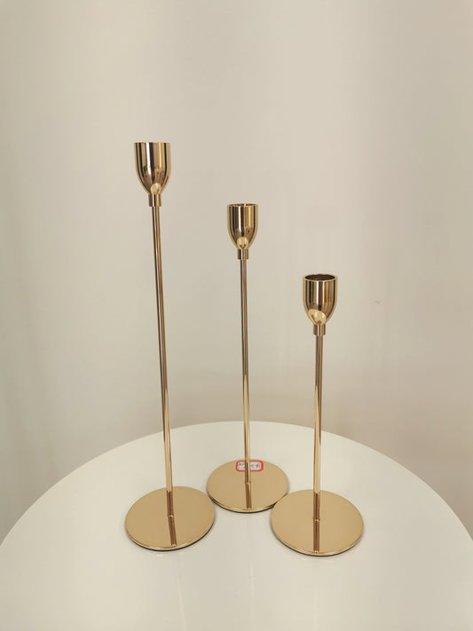 Gold centerpiece, set of 3, 9'', 10.5'', 13''.