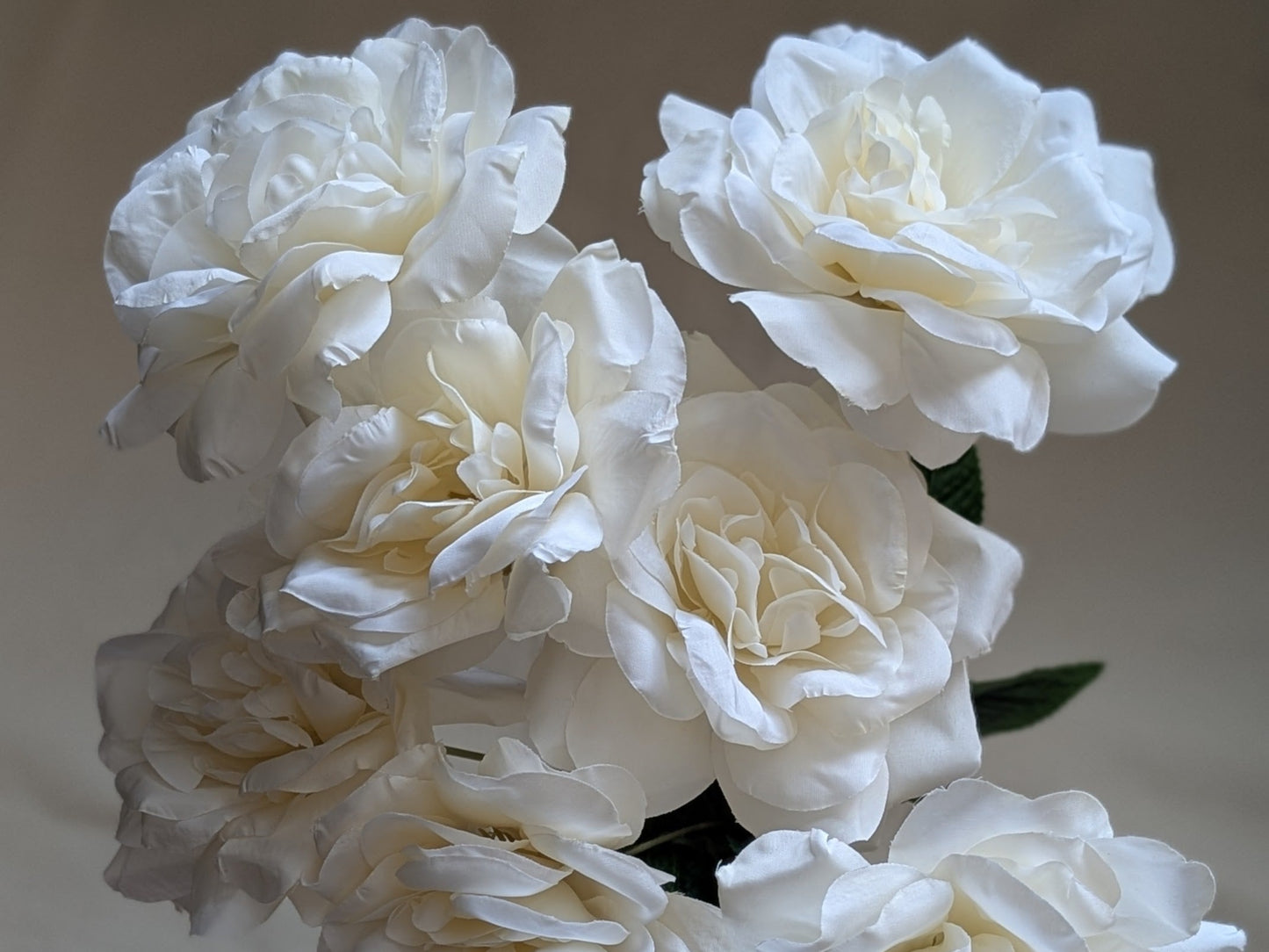Champagne Artificial Rose Bush - 7 Heads