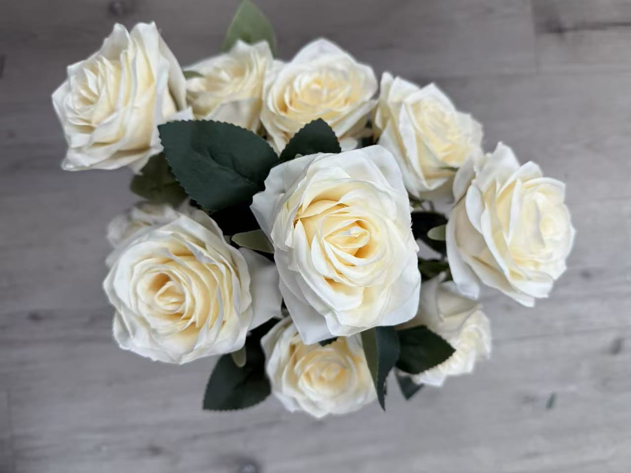 10 Heads Rose, 3 available colors: Champagne, Light Yellow, and Purple