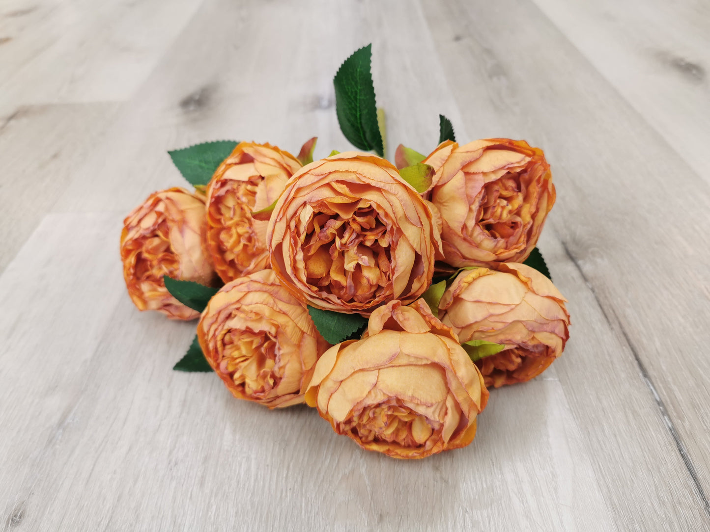 7 heads Rose, 4 available colors: Dark Red, Dark Coffee, Coffee and Orange
