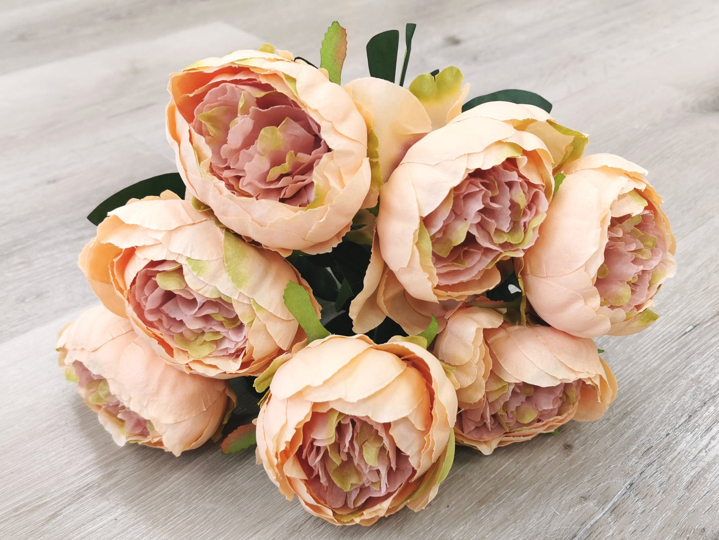 Champagne Artificial Double Peony - 7 Heads