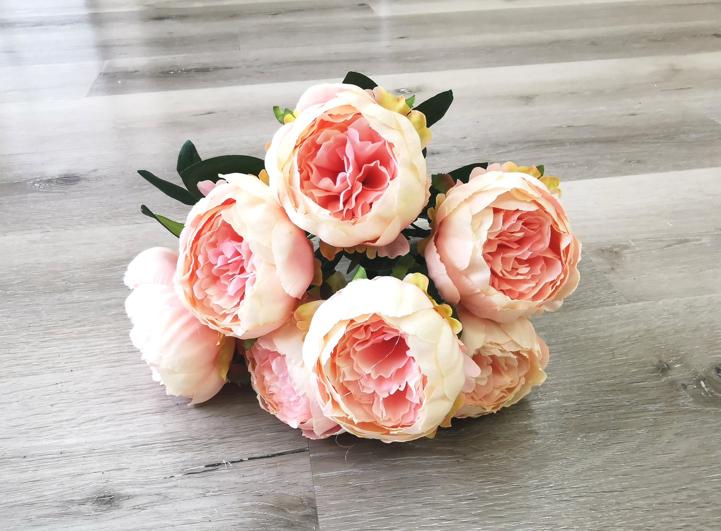 7 heads Peony, 5 available colors: Cream White, Champagne, Blue, Pink and Dark Pink