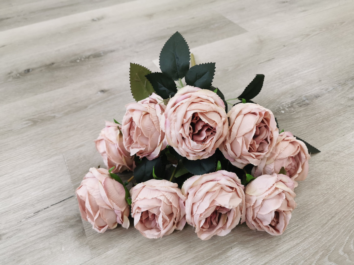 9 heads Rose, 4 available colors: Cream White, Coffee, Blue and Purple