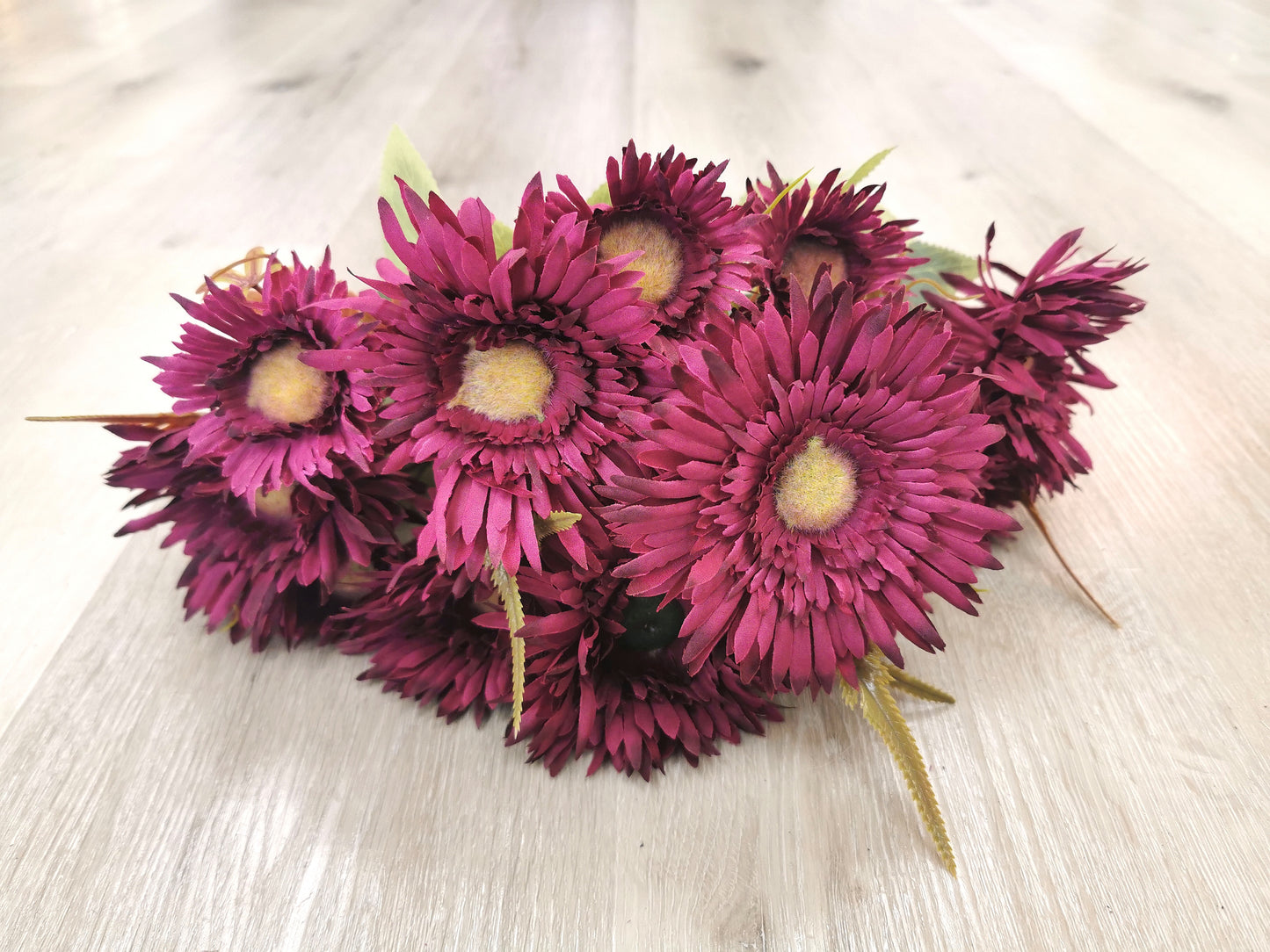 Burgundy Artificial Gerbera - 12 Heads
