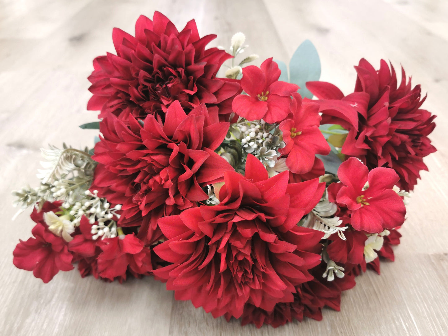 Burgundy Artificial Dahlia - 7 Heads