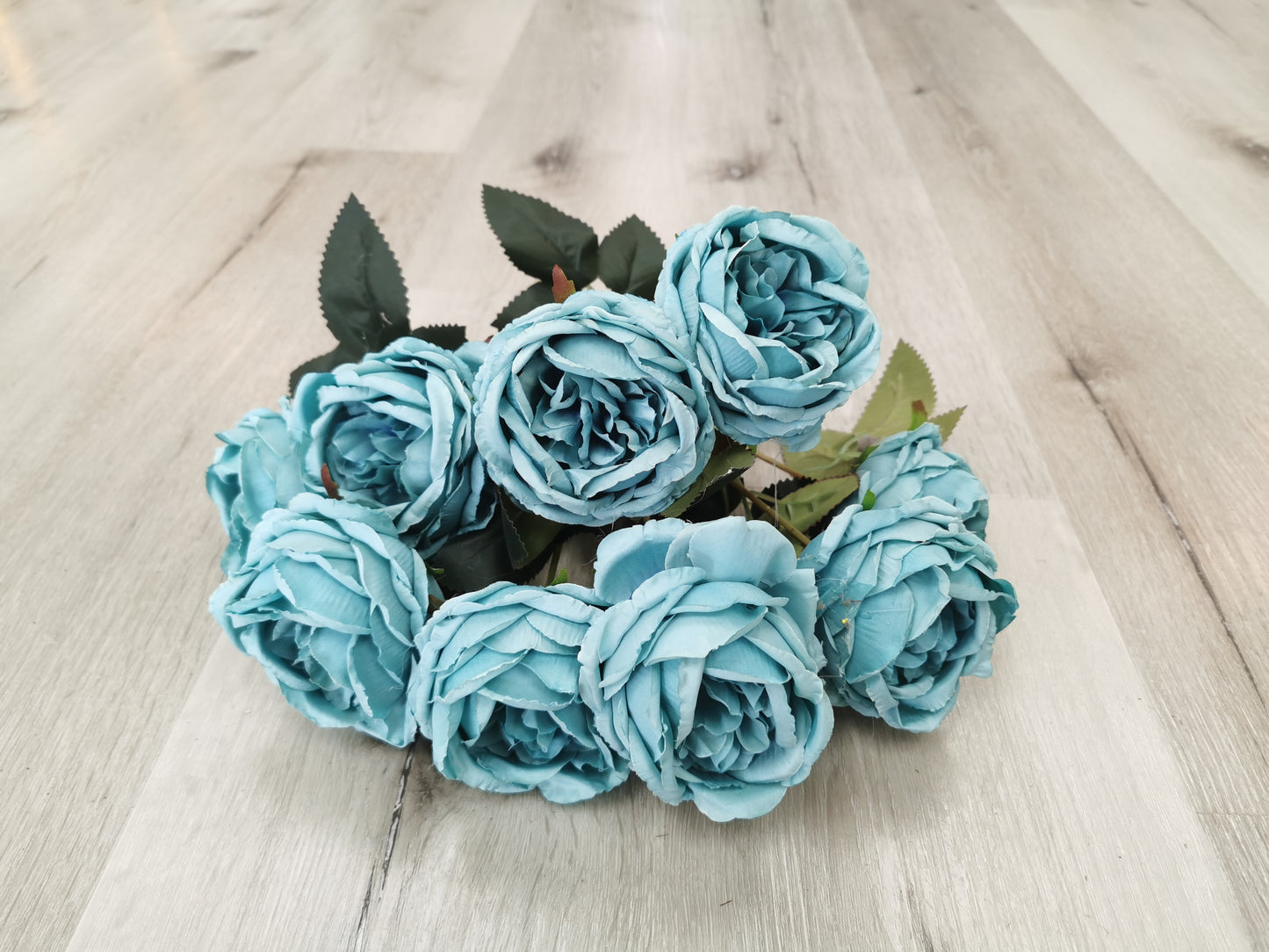 9 heads Rose, 4 available colors: Cream White, Coffee, Blue and Purple