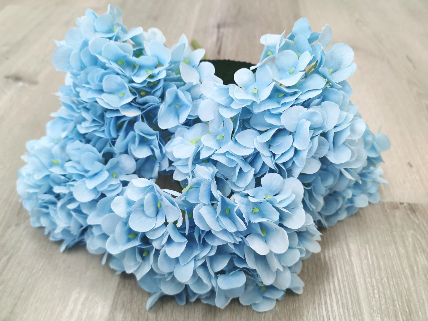 Light Blue Artificial Hydrangea - 5 Heads (Small Petals)