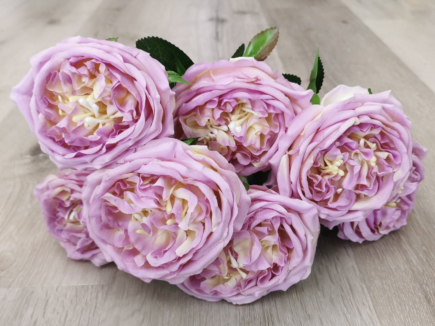 Light purple Artificial Garden Rose Bush - 7 Heads
