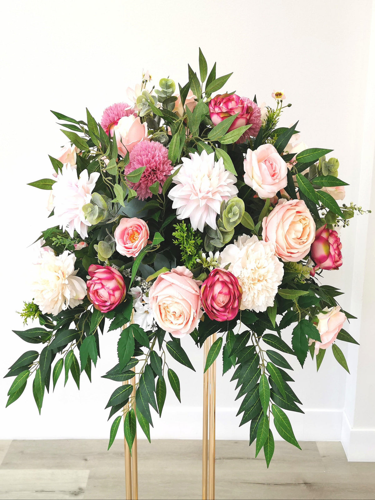 Artificial Flower Table Centerpiece for Wedding Decoration (Multi color, Rose, Peony and Dahlia), diameter 28"