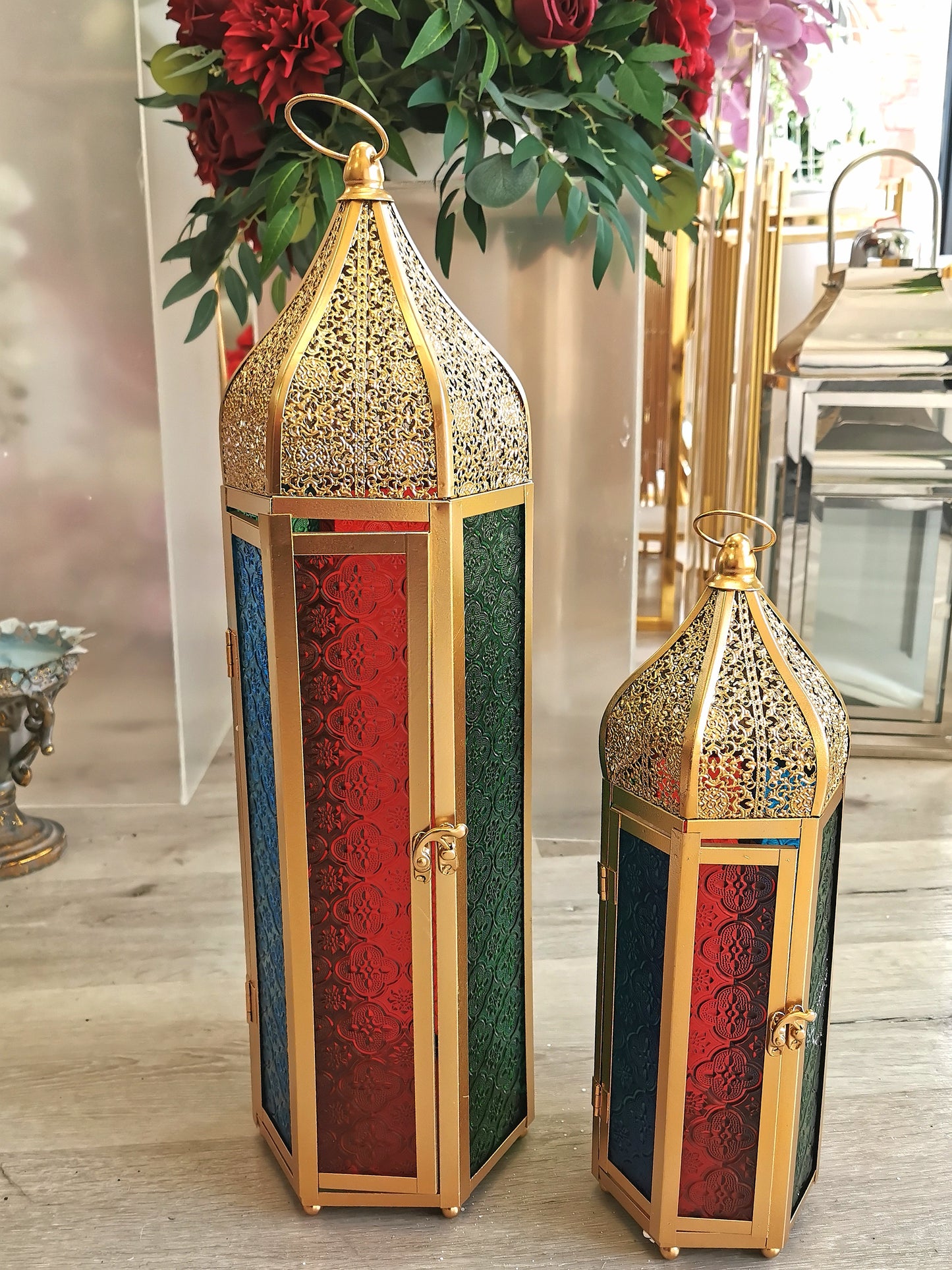 Gold lanterns, H22"X15"
