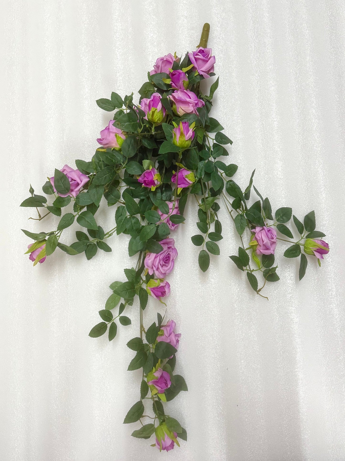 Purple Artificial Hanging Rose Bunch