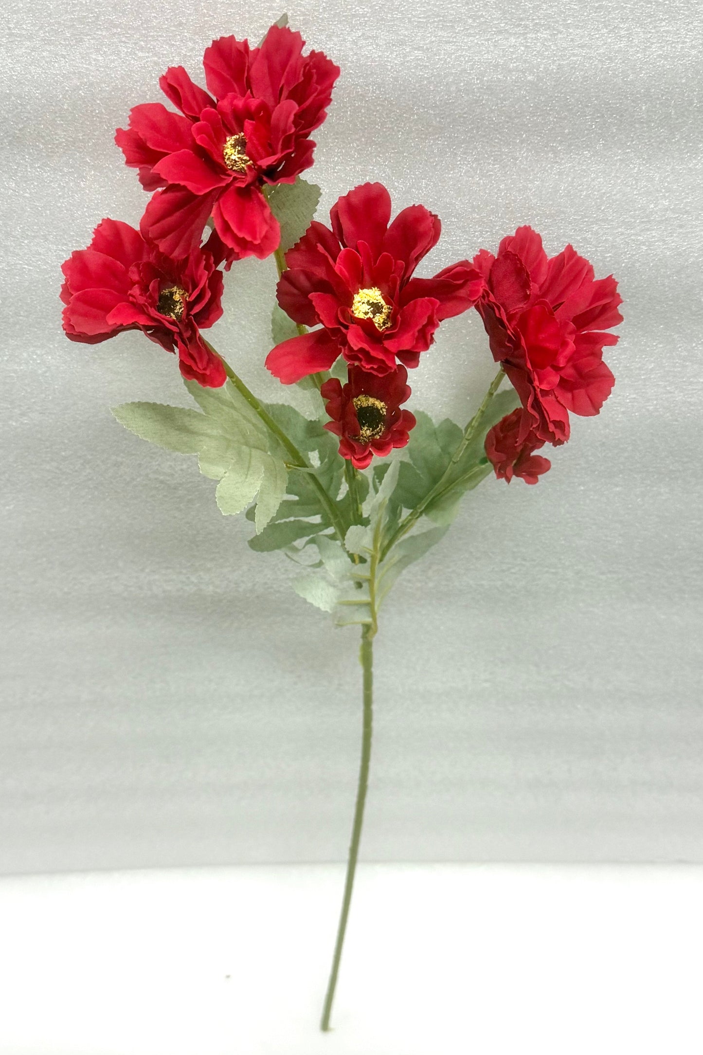 Red Artificial Zinnia Stems - 6 Heads