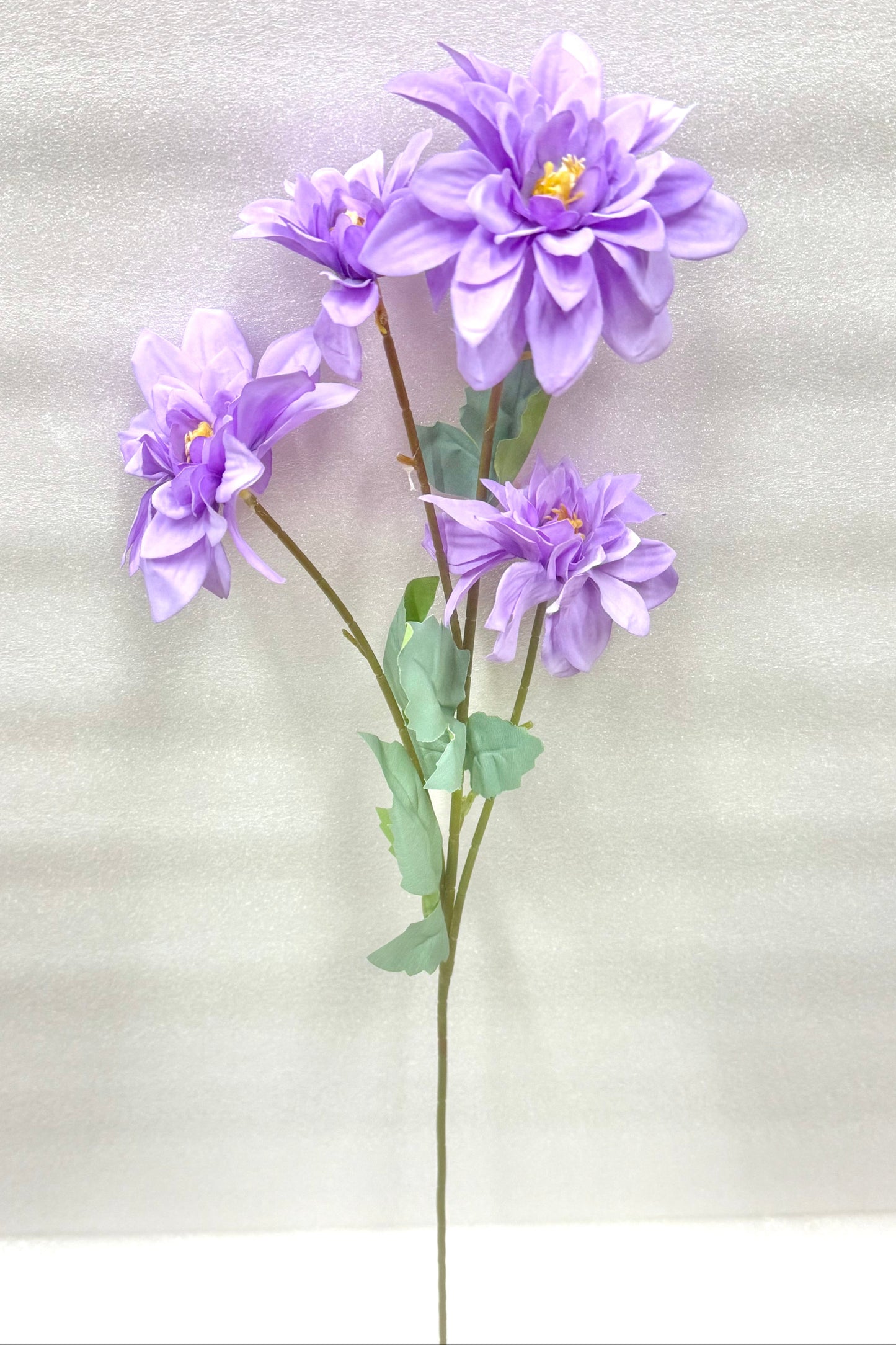 Purple Artificial Zinnia Stems - 4 Heads
