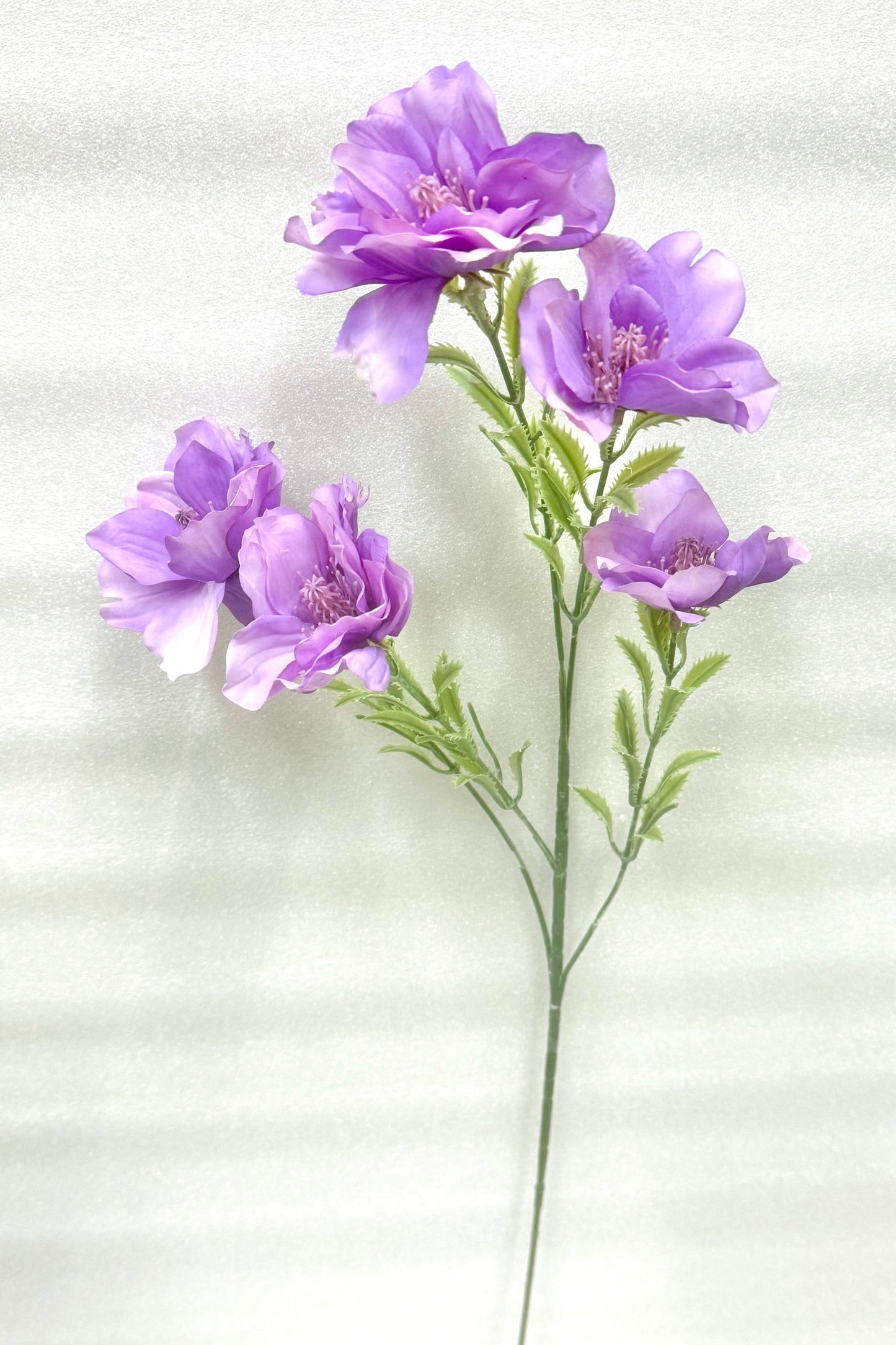Purple Artificial Zinnia Stems - 5 Heads