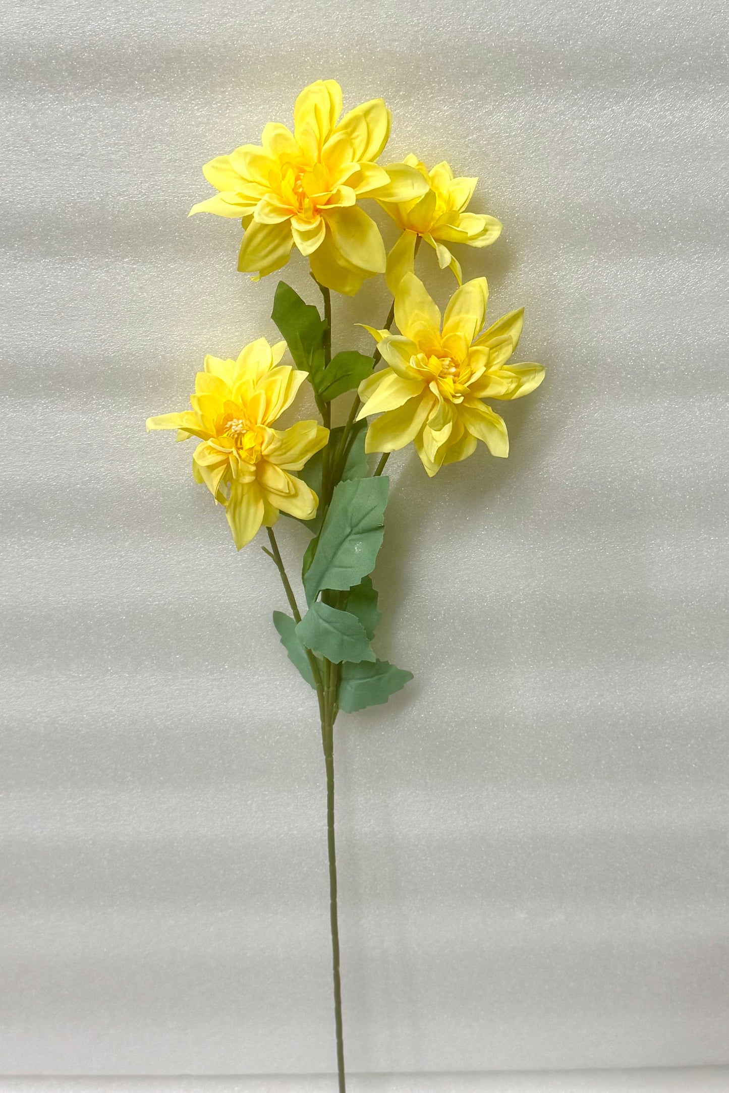 Yellow Artificial Zinnia Stems - 4 Heads