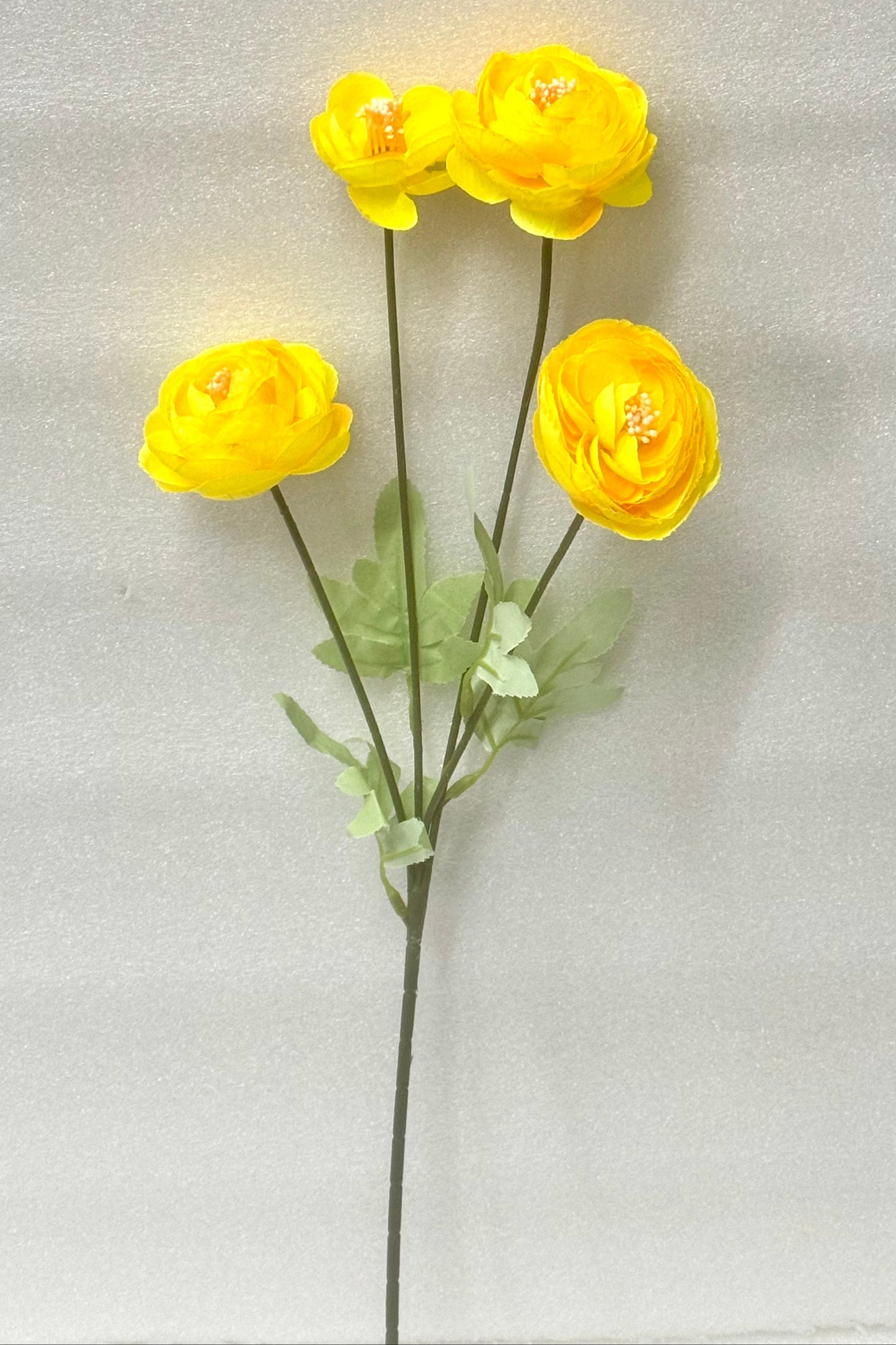 Yellow Artificial Rose Stem – 4 Heads