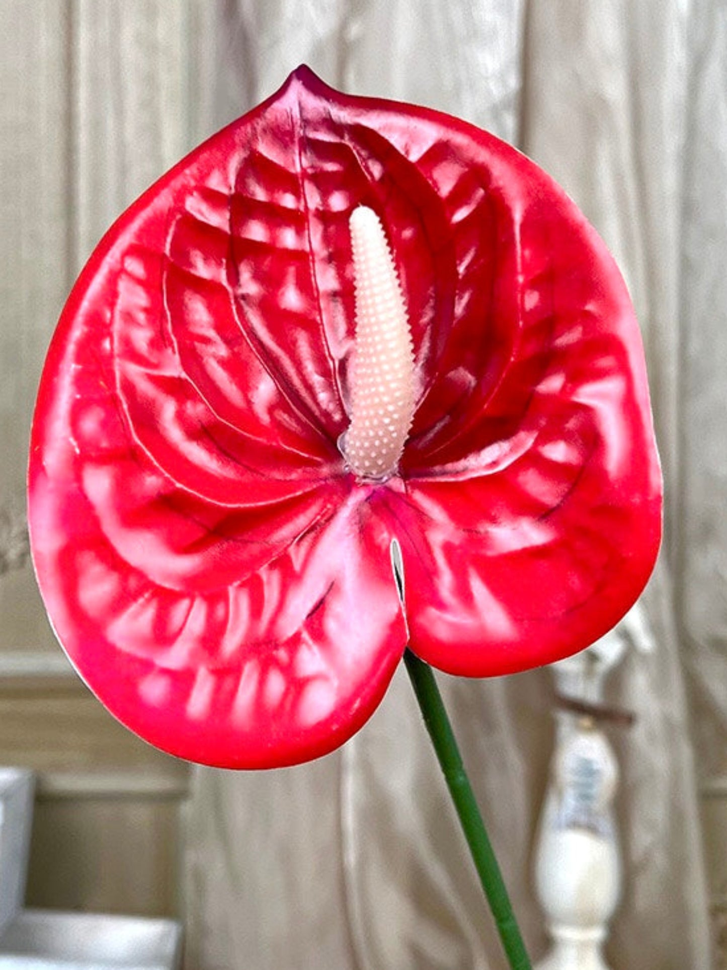 Artificial Red Anthurium Spray – Long Stem for Event Arrangements