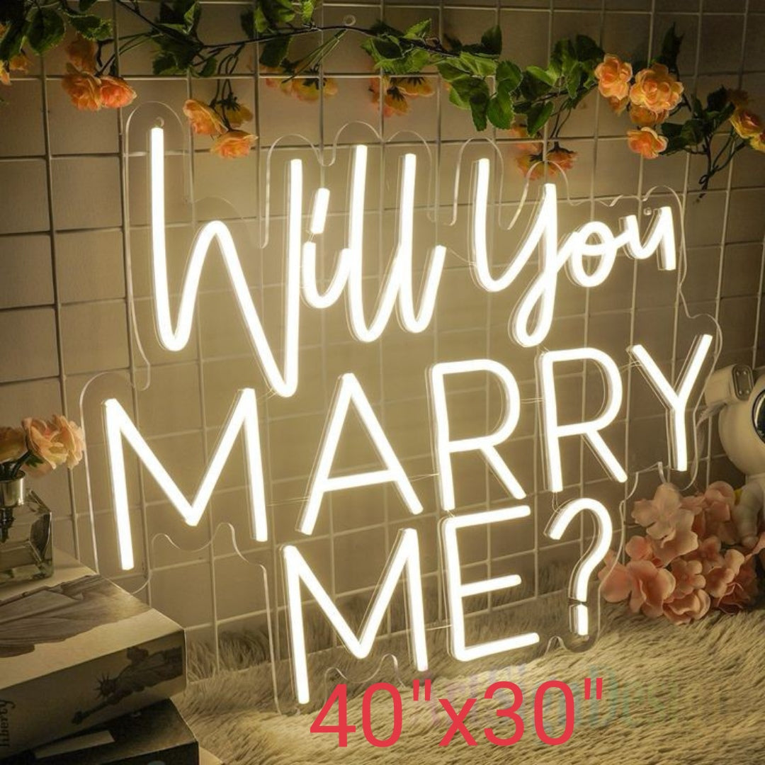 Neon Sign: Will You Marry ME