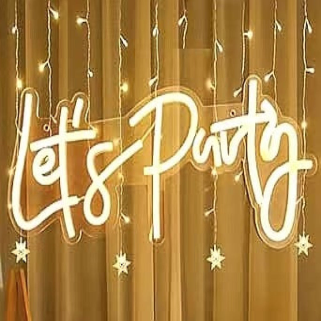 Neon Sign "Let's party"_Rental