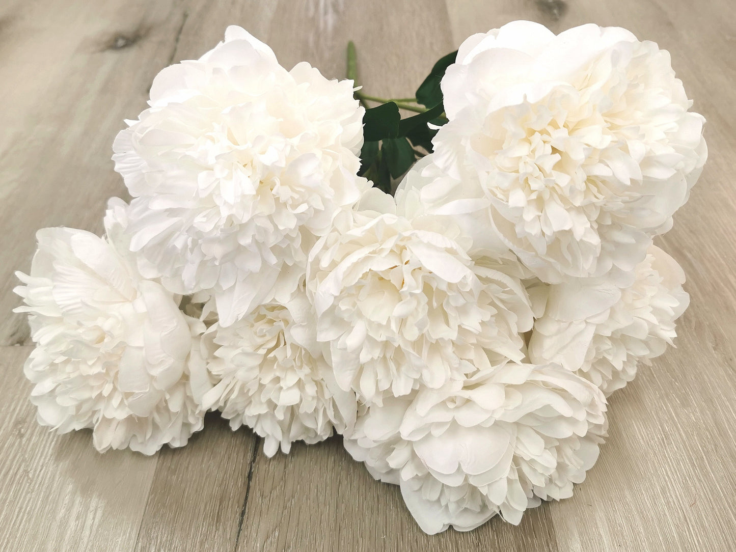 White Artificial Japanese Peony - 7 Heads