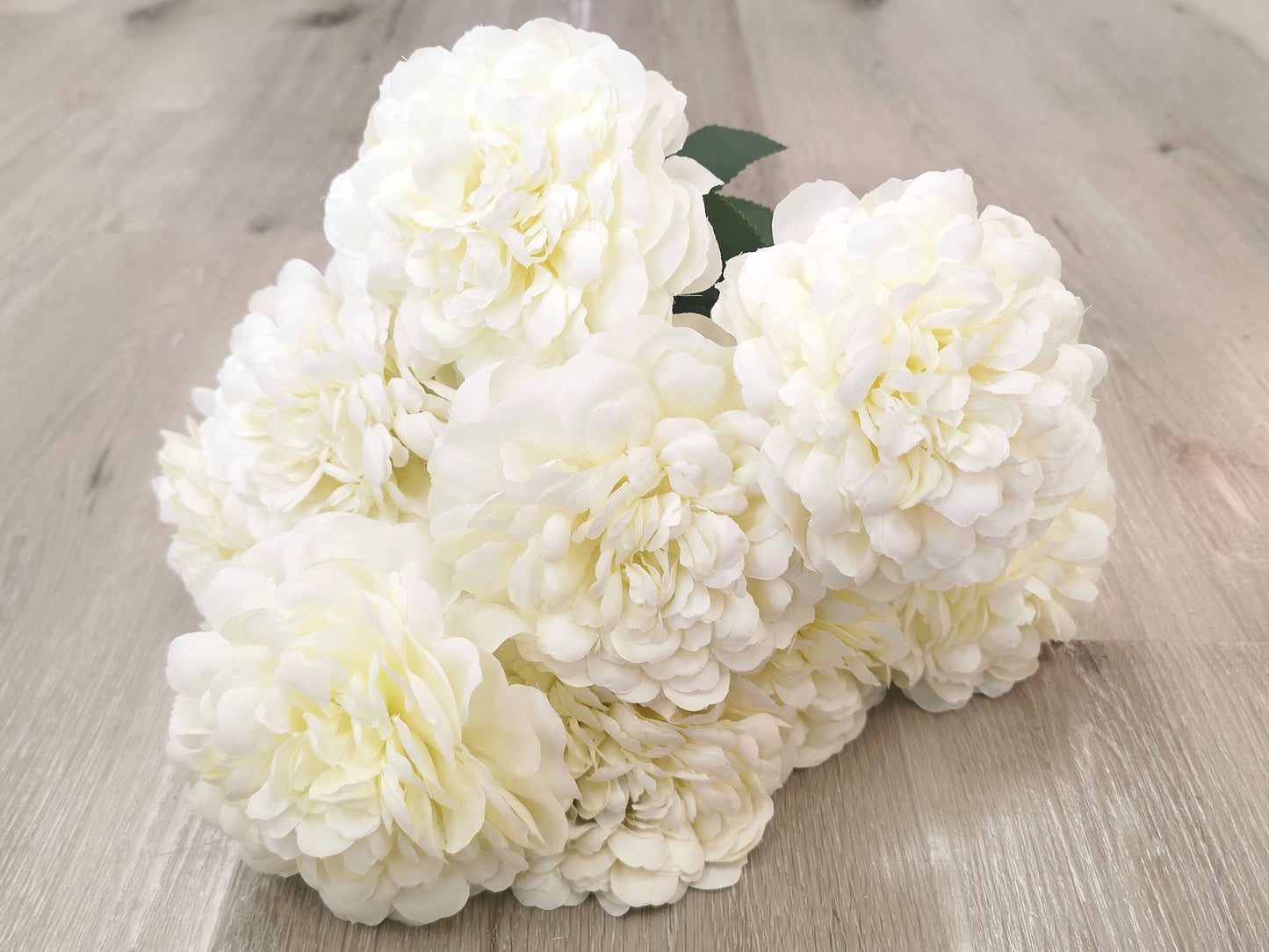 Cream white Artificial Peony - 9 Heads