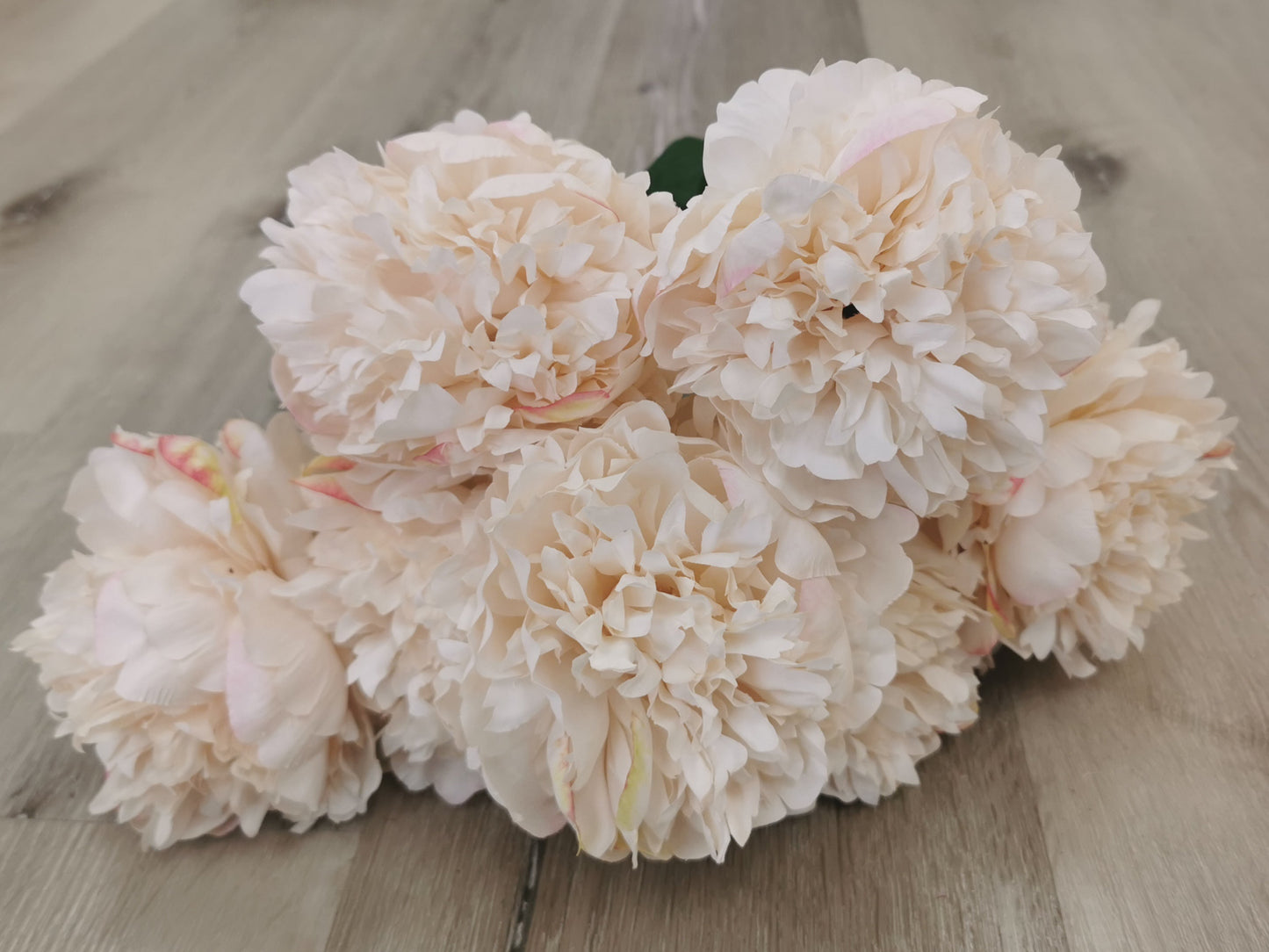 Champagne Artificial Japanese Peony - 7 Heads