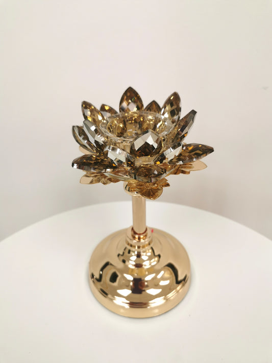 Crystal centerpiece, lotus shape, Height 7''