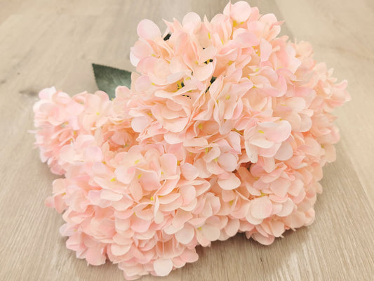 Pink Artificial Hydrangeae - 5 Heads (Small Petals)