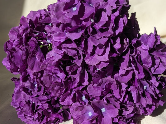 Purple Artificial Hydrangea – 6 Heads (Large Petals)