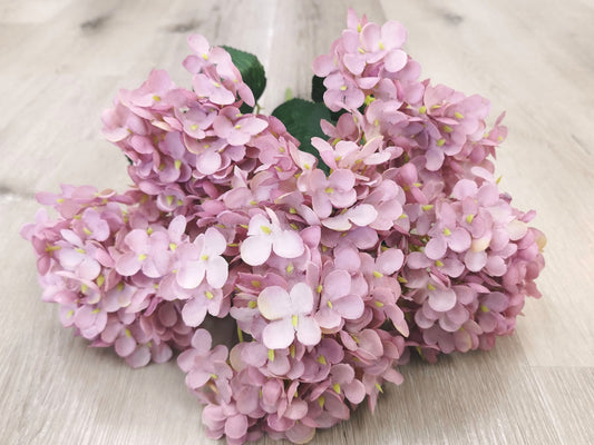 Lilac Artificial Hydrangea - 7 Heads (Small Petals)