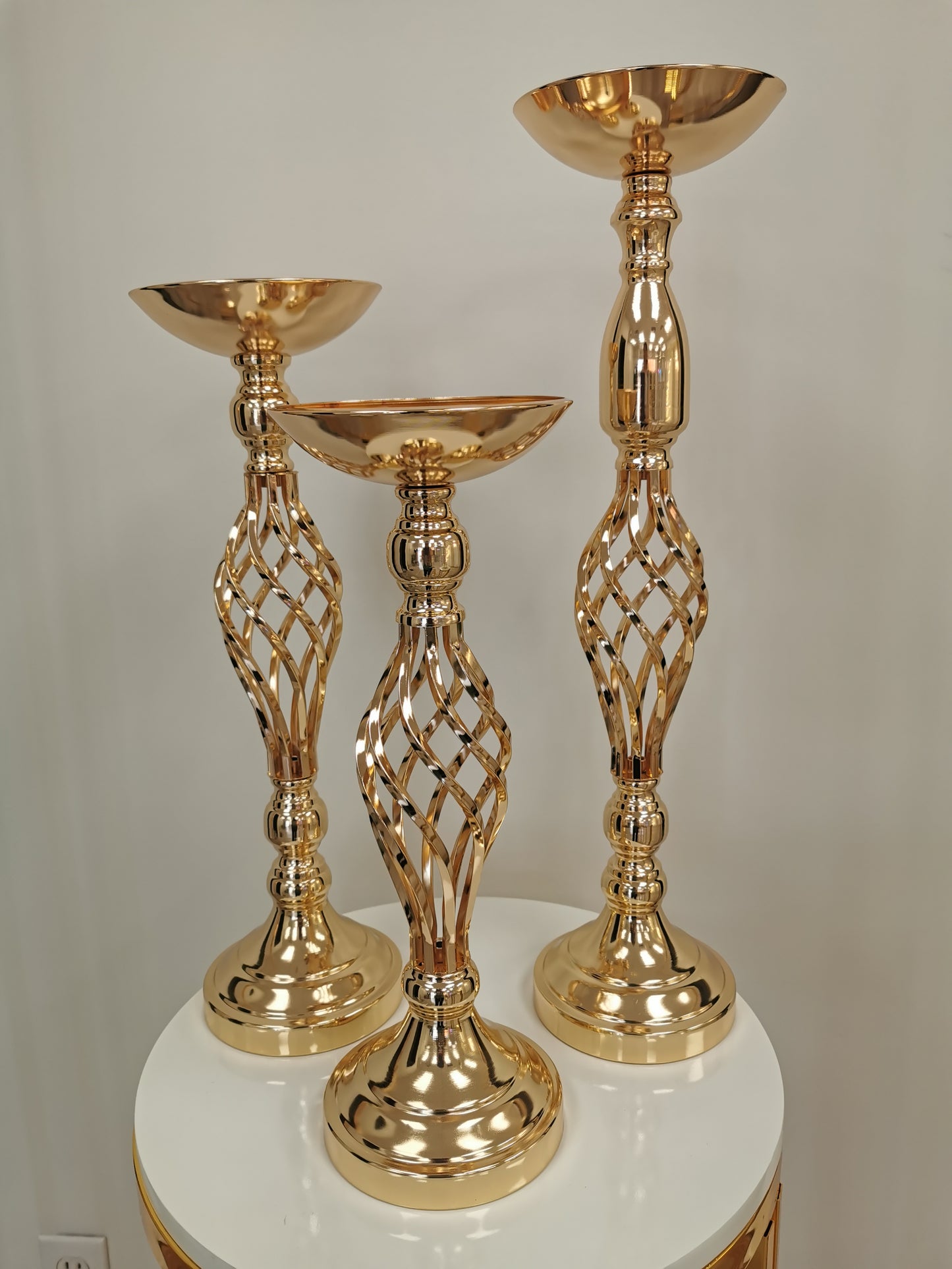 Gold Centerpiece Stand, 3 available heights: 16", 20" and 24"