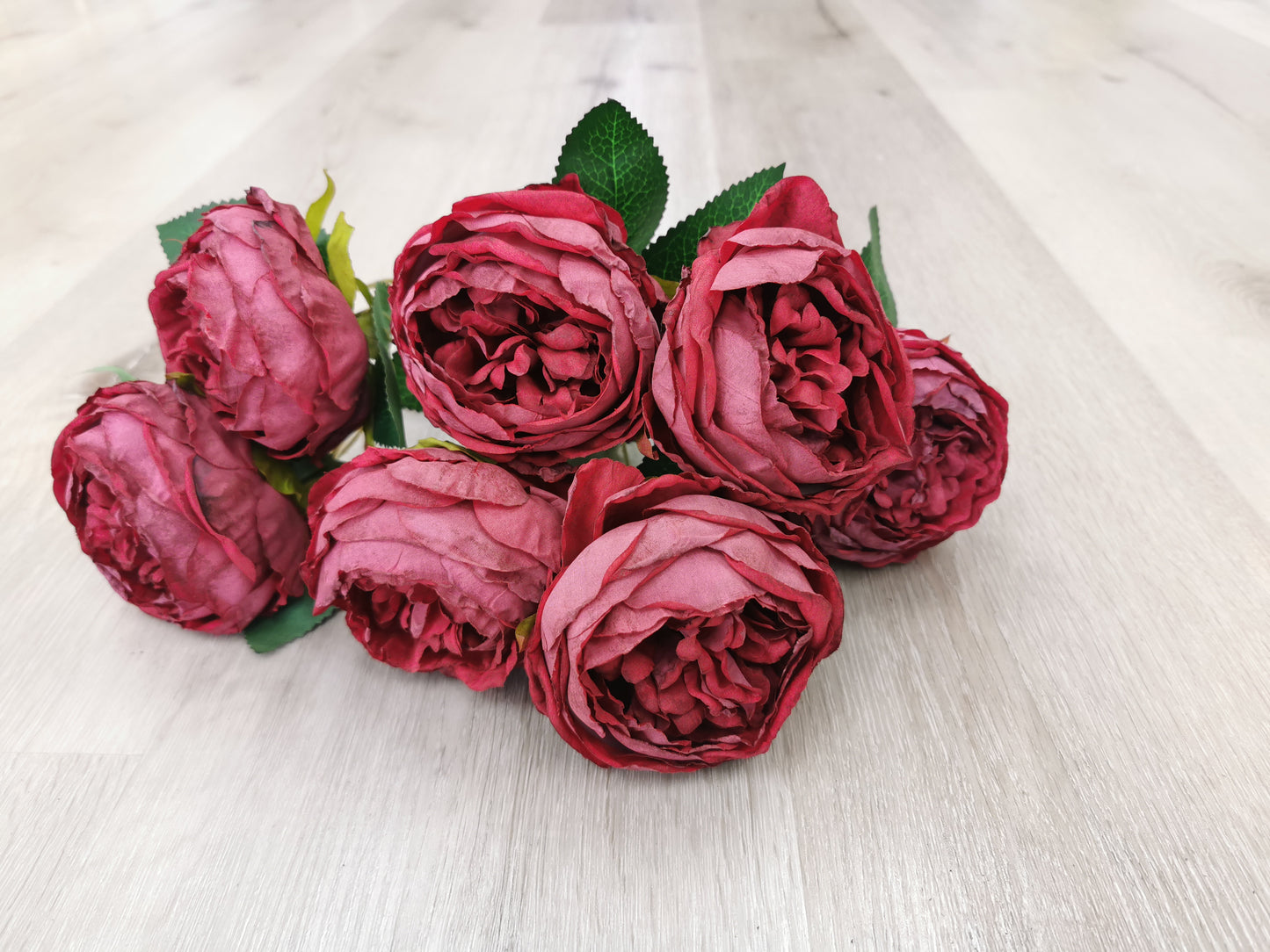 7 heads Rose, available colors: Dark Red, Dark Coffee, Coffee and Orange