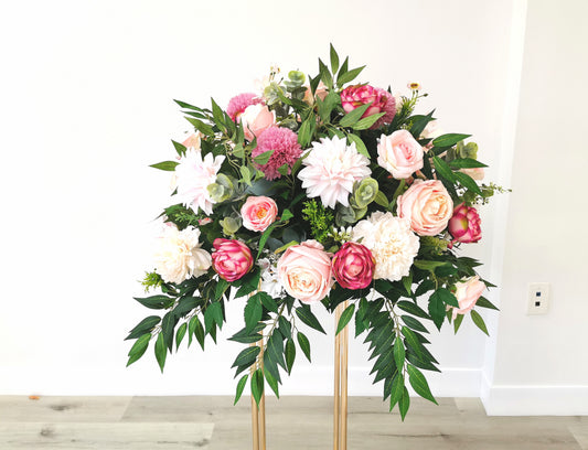 Artificial Flower Table Centerpiece for Wedding Decoration (Multi color, Rose, Peony and Dahlia), diameter 28"