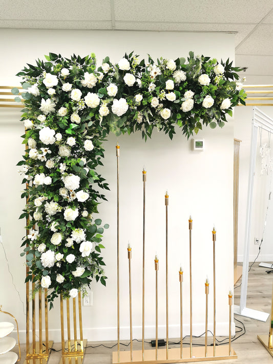 Artificial Flower Arrangement for Backdrop green and white, 48" x 48"