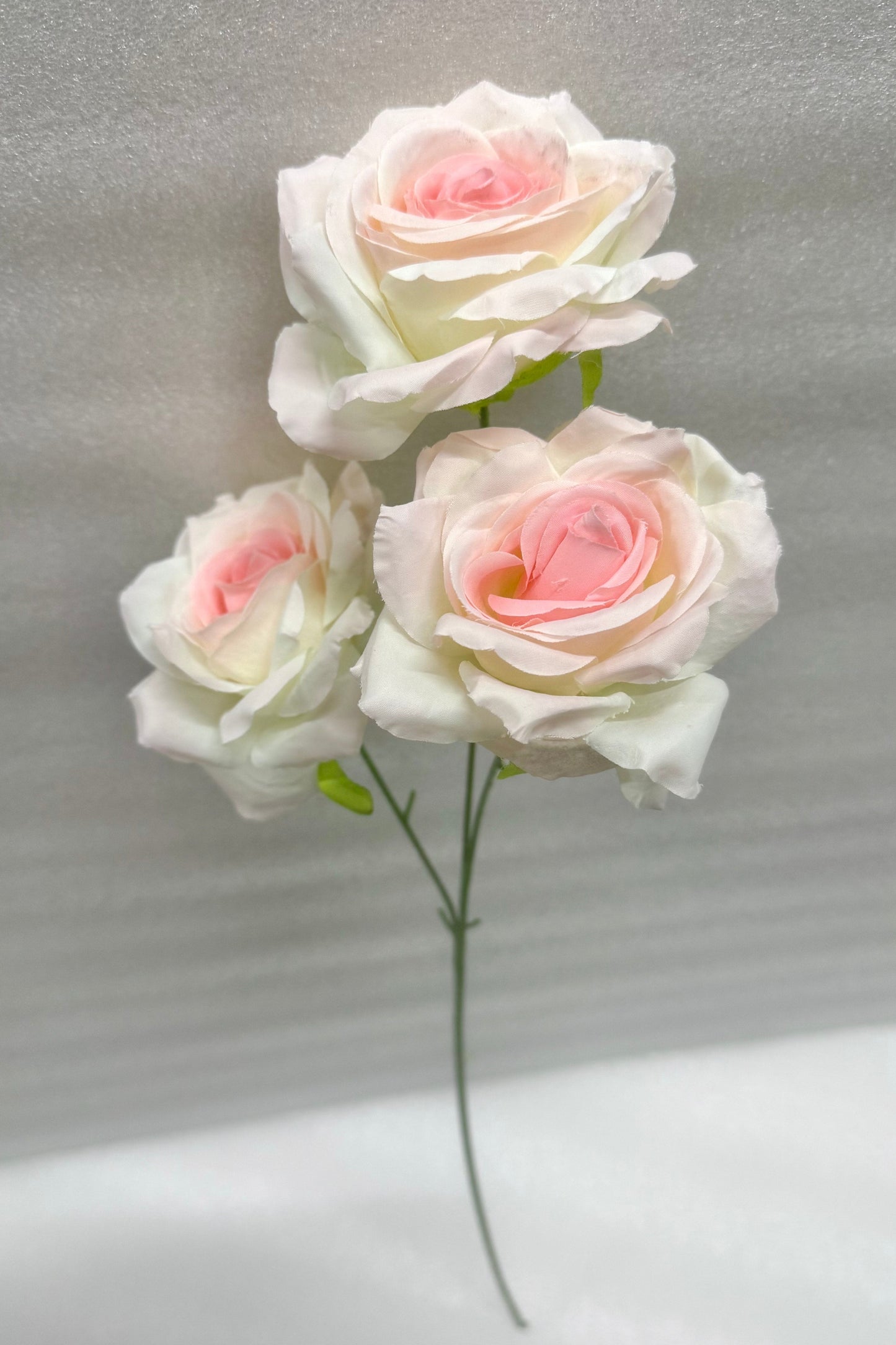 White & Blush Artificial Rose Spray