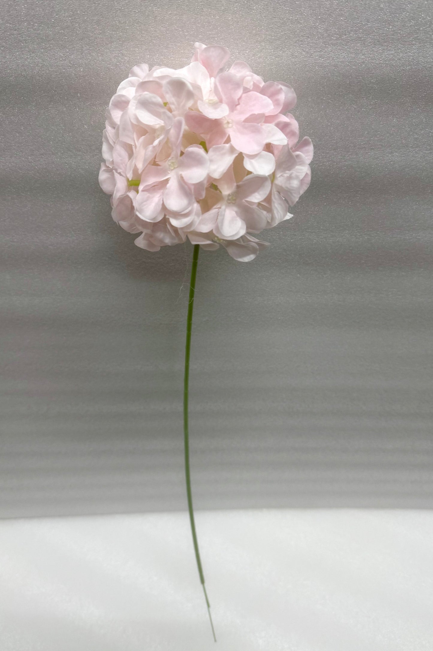 Soft Pink Faux Hydrangea Flower Stem