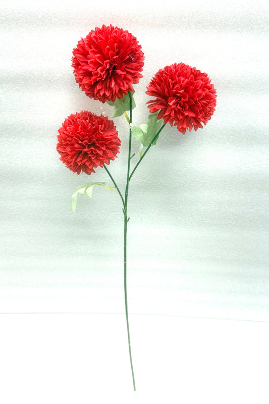Red Artificial Dahlia Stems - 3 Heads