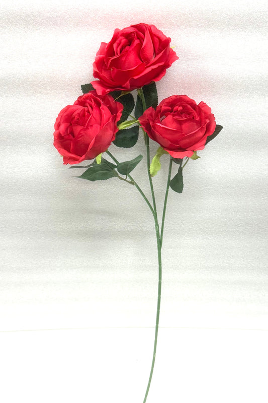 Red Artificial Rose Stem – 3 Heads