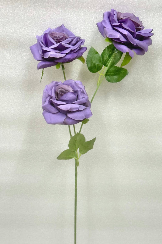 Purple Artificial Rose Stem – 3 Heads