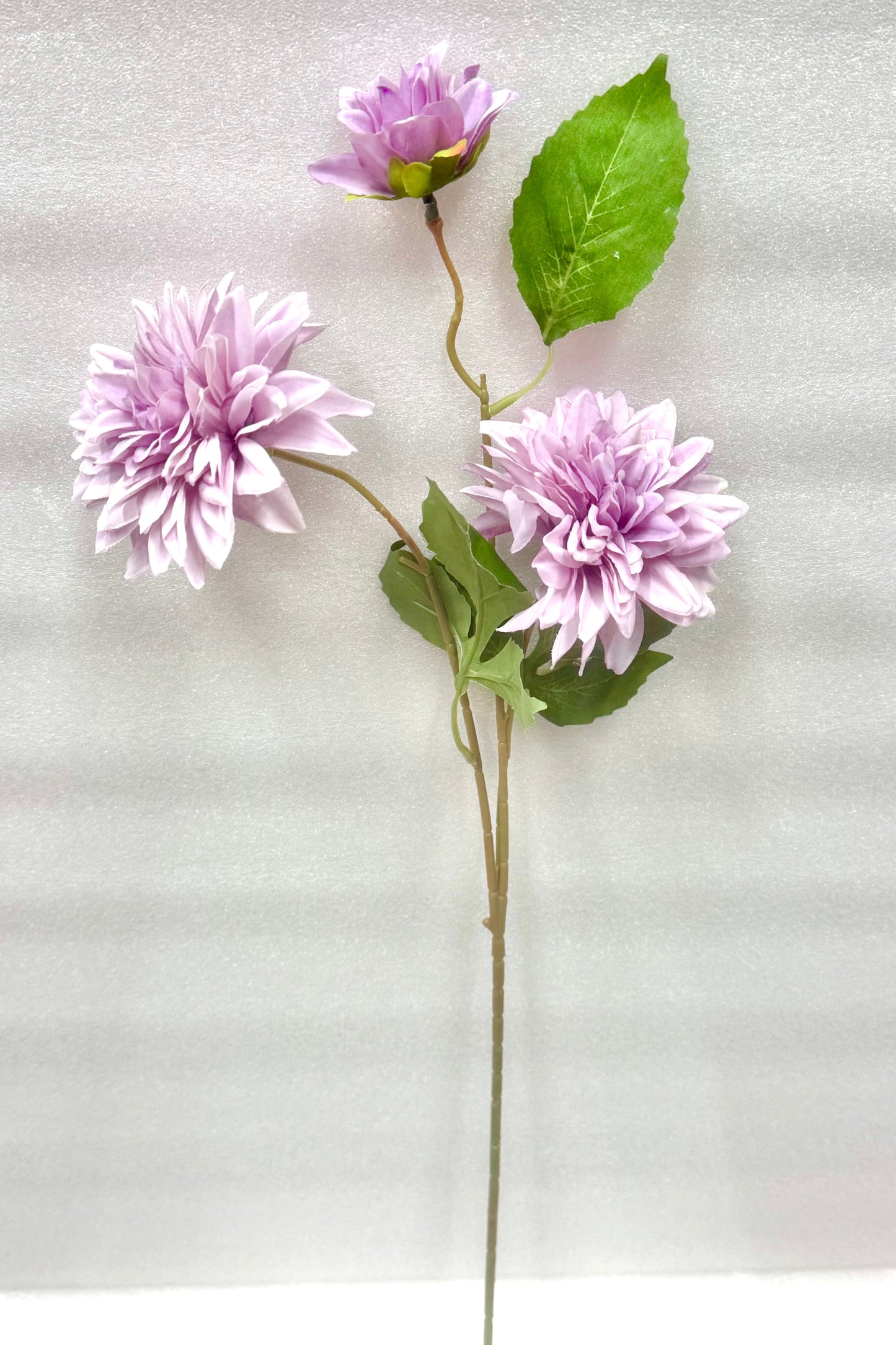 Light Purple Artificial Zinnia Stems - 3 Heads