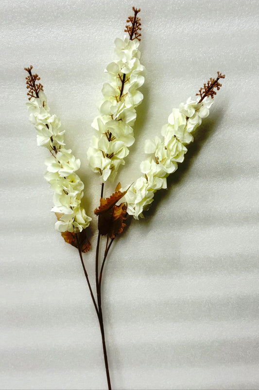 Cream White Artificial Delphinium Stems