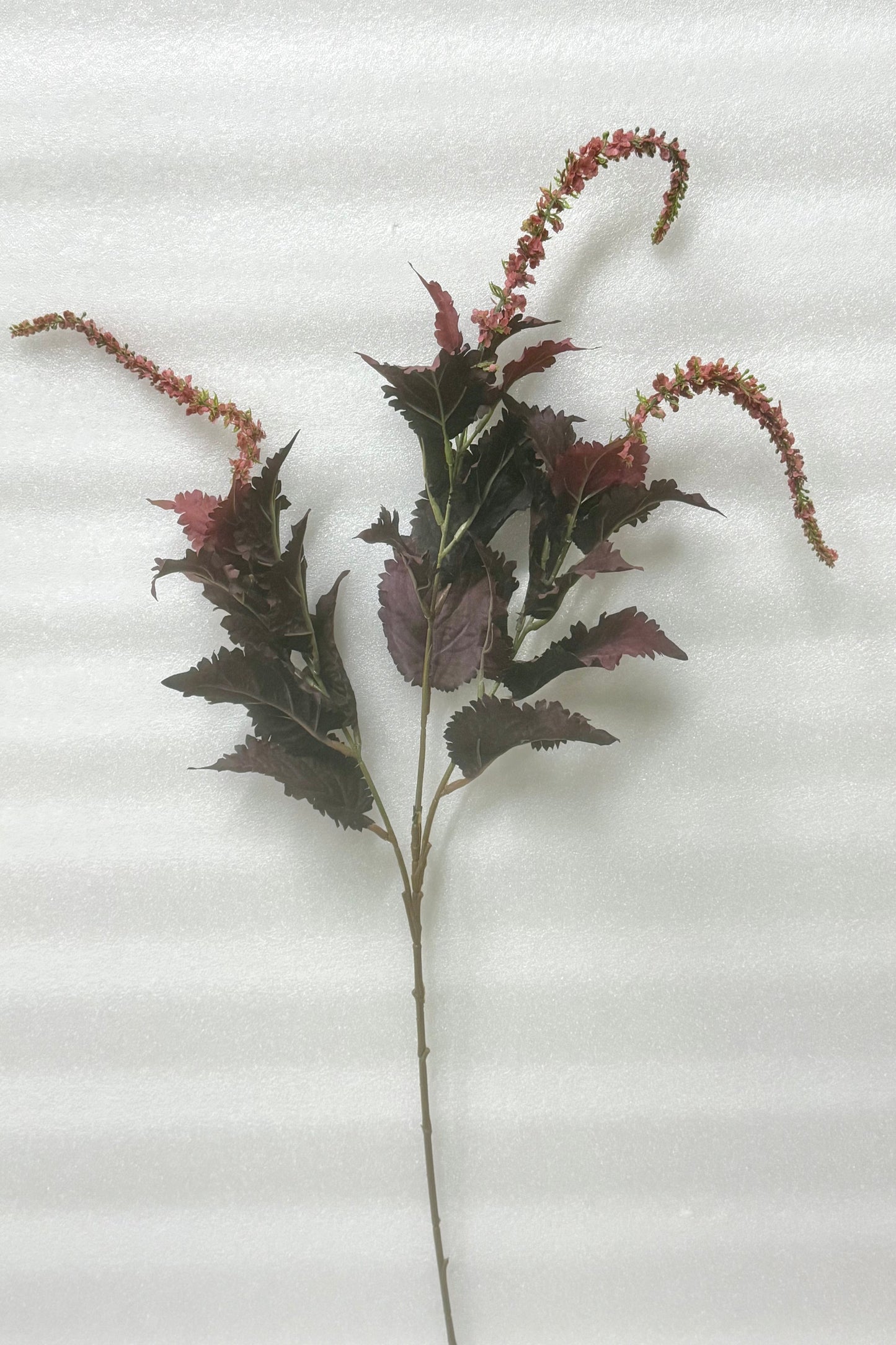 Burgundy Artificial Astilbe Spray with Foliage