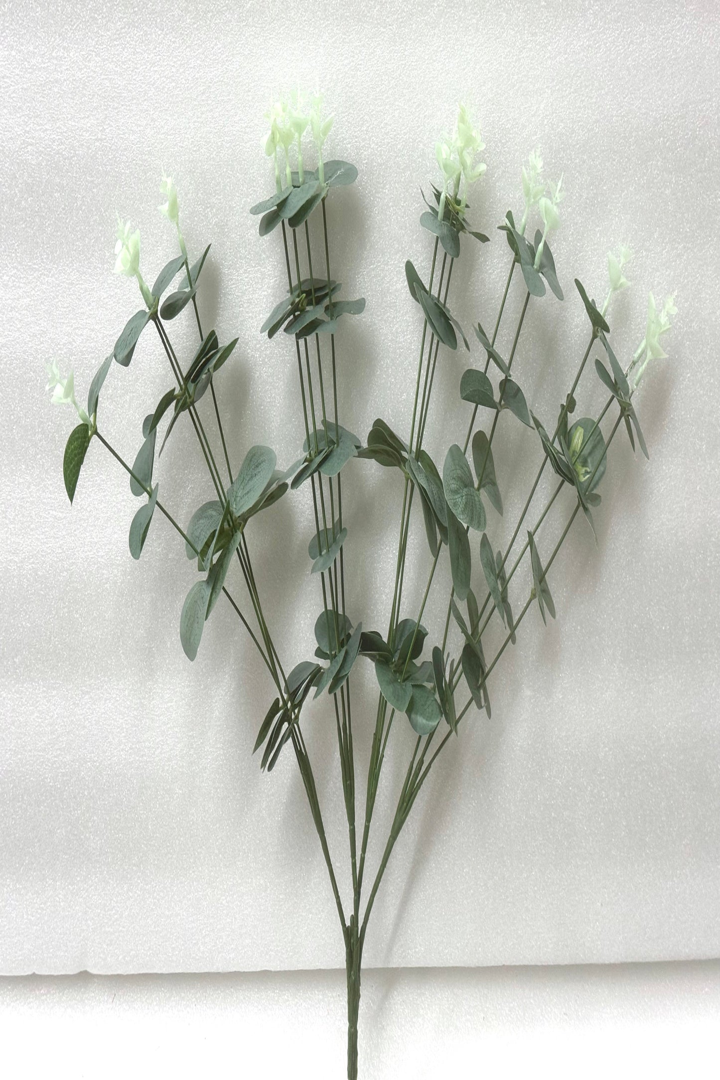 Artificial Eucalyptus Stems with White Flower