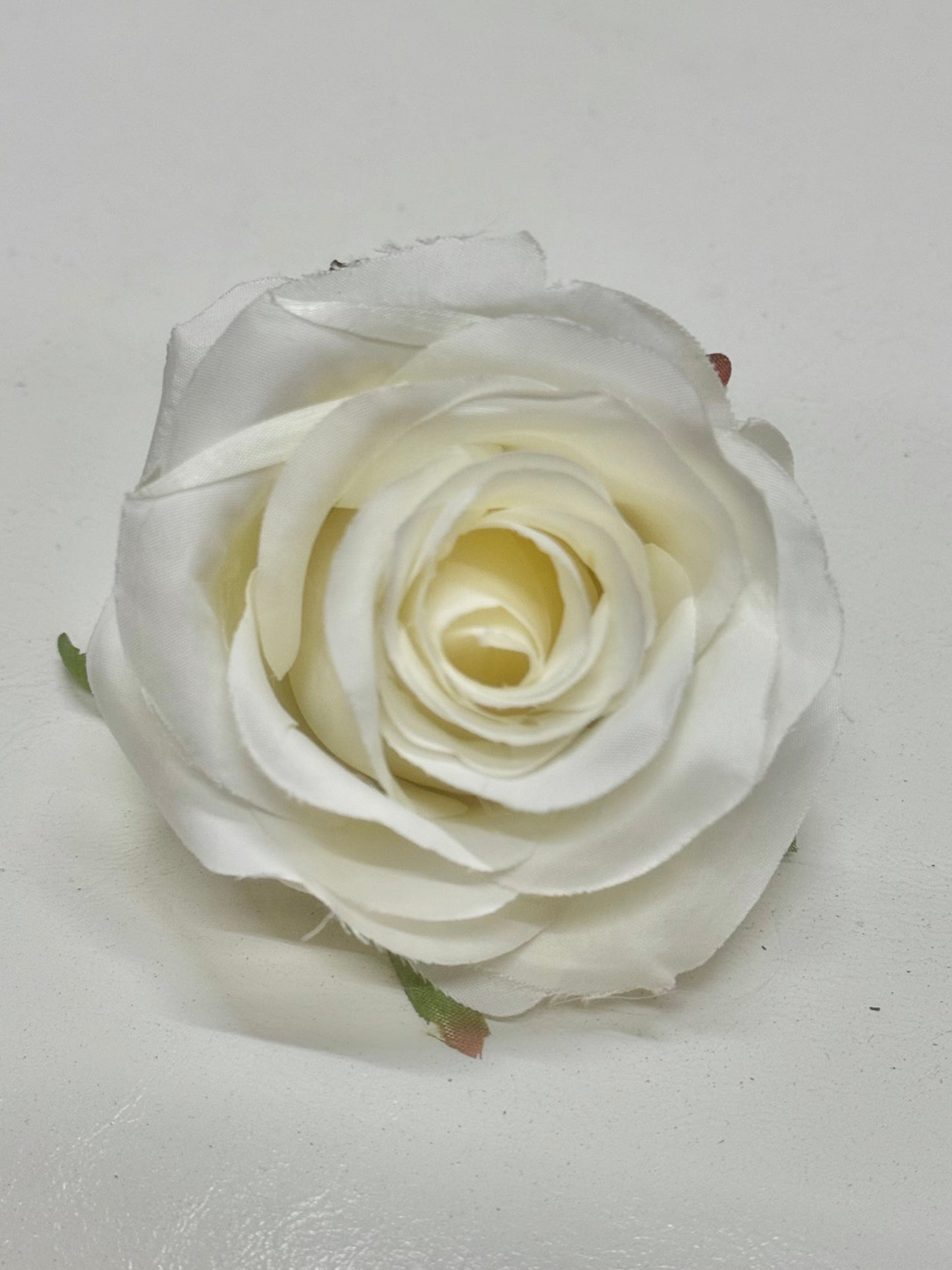 Artificial White Silk Rose Flower Heads