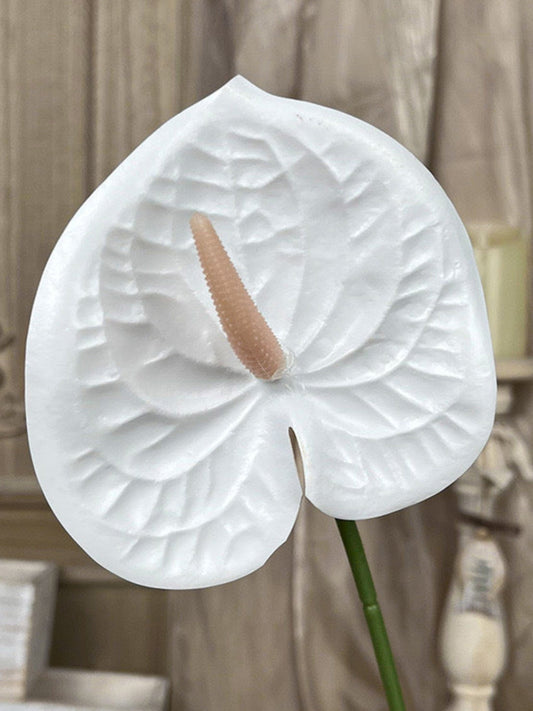 Artificial White Anthurium Spray – Long Stem for Event Arrangements