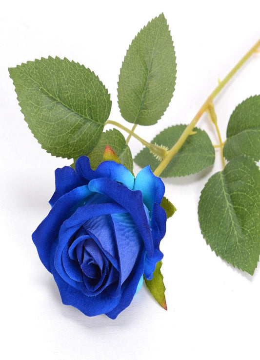 Artificial Royal Blue Silk Rose Stem – Long Stem for Event Arrangements